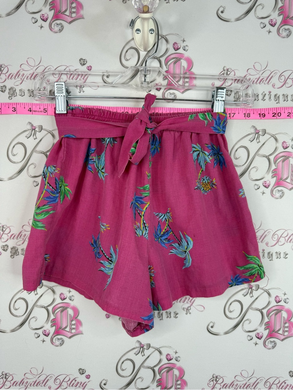 Non stop shorts vintage High-Waist Pink Floral Tie-Front Shorts